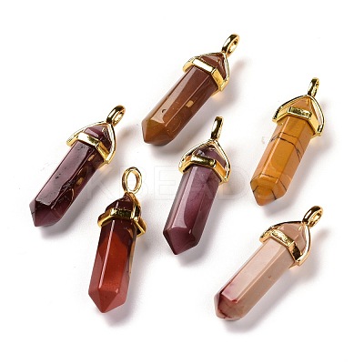 Natural Mookaite Pointed Pendants G-G025-01G-06-1