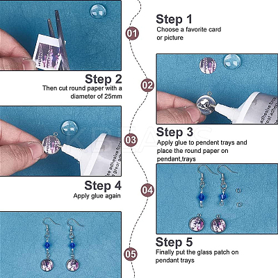 DIY Blank Dome 304 Stainless Steel Pendant Making Kits DIY-UN0056-03A-1