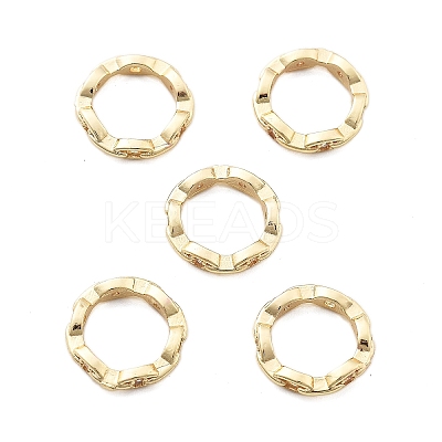 Brass Micro Pave Clear Cubic Zirconia Bead Frame KK-H495-03KCG-1