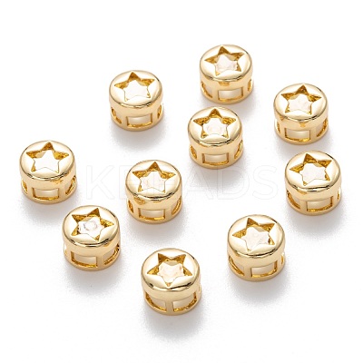 Real 18K Gold Plated Brass Inlaid Cubic Zirconia Multi-Strand Links KK-A154-01G-C-1