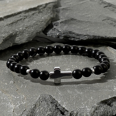 Glass Round Beads Stretch Bracelets RR0079-1