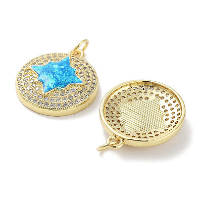 Brass Micro Pave Clear Cubic Zirconia Pendants KK-L213-003G-1