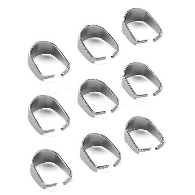 Tarnish Resistant 304 Stainless Steel Snap on Bails STAS-R048-10x7mm-1