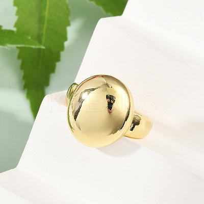 Oval Brass Open Cuff Rings for Women RJEW-G343-16G-1