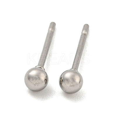 Tarnish Resistant 304 Stainless Steel with 201 Stainless Steel Smooth Round Ball Stud Earring Findings STAS-O004-08A-P-1