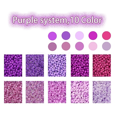 8500Pcs 10 Style Glass Seed Beads SEED-YW0001-80E-1