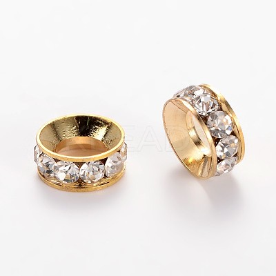 Alloy Rhinestone Rondelle Space Beads LS-ALRI-E134-02G-1
