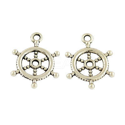 Tibetan Style Alloy Helm Pendants LS-TIBEP-S257-AS-LF-1