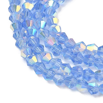 Electroplate Transparent Glass Beads Strands EGLA-K015-18X-1