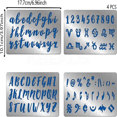 4Pcs 4 Style Stainless Steel Cutting Dies Stencils DIY-FG0002-20-1