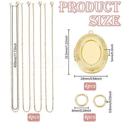 DIY Brass Oval Locket Pendant Necklaces Making Kits NJEW-HY0001-05-1