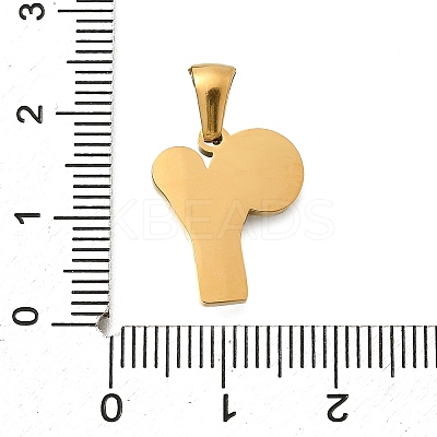 304 Stainless Steel Pendants STAS-K297-01G-Y-1