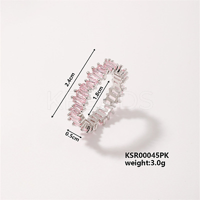 Fashionable Brass Rectangle Finger Rings for Unisex KE6050-4-1