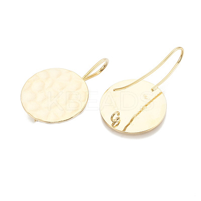 Hammered Brass Earring Hooks KK-S345-209-1