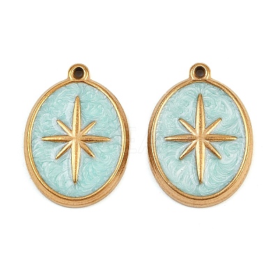304 Stainless Steel Enamel Pendants STAS-I352-05G-02-1