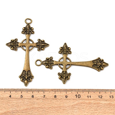Cross Tibetan Style Alloy Big Pendants TIBEP-Q058-04AB-FF-1