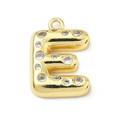 Brass Micro Pave Clear Cubic Zirconia Pendants KK-I476-02G-E-1