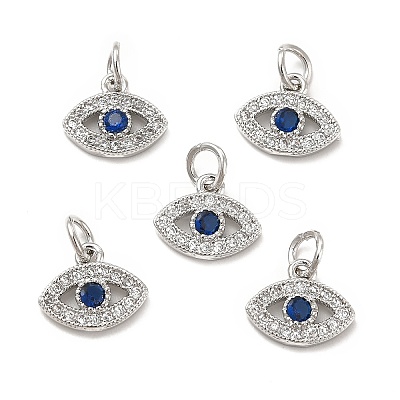Brass Micro Pave Cubic Zirconia Charms KK-E068-VB243-1