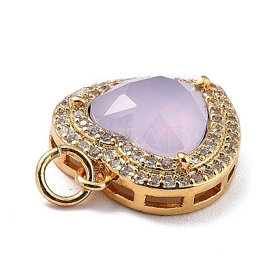 Eco-Friendly Brass Micro Pave Cubic Zirconia Pendants ZIRC-H122-03G-01-1
