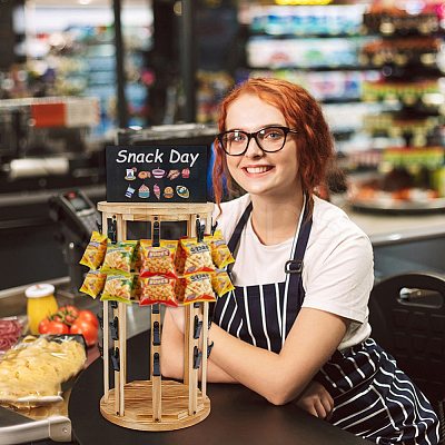 Rotating Wooden Snack Organizer Holder ODIS-WH0030-238-1