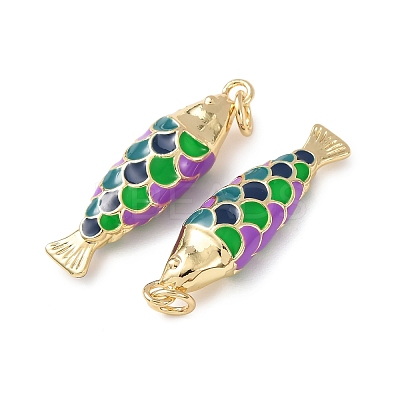Brass Enamel Pendants KK-C143-44B-G01-1