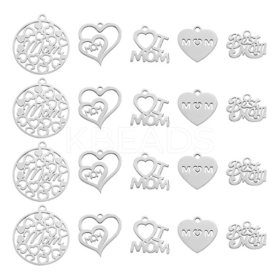 Non-Tarnish 30Pcs 5 Style Mother's Day Theme STAS-LS0001-85-1