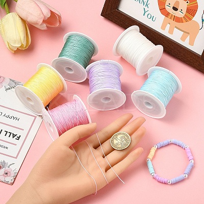 6 Rolls 6 Colors Nylon Chinese Knot Cord NWIR-YW0001-10-1