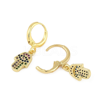 Brass Micro Pave Cubic Zirconia Hoop Earrings for Women EJEW-B067-01G-03-1