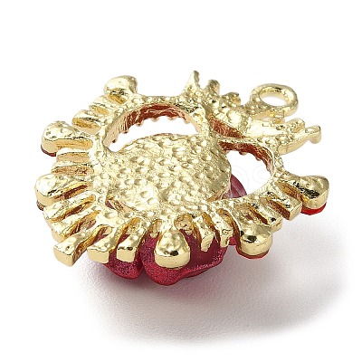 Rack Plating Light Gold Alloy Rhinestone Pendants PALLOY-Z016-04G-1