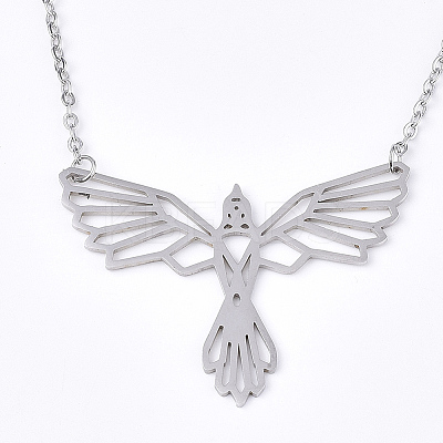 Non-Tarnish 201 Stainless Steel Pendant Necklaces LS-NJEW-T009-JN056-1-40-1