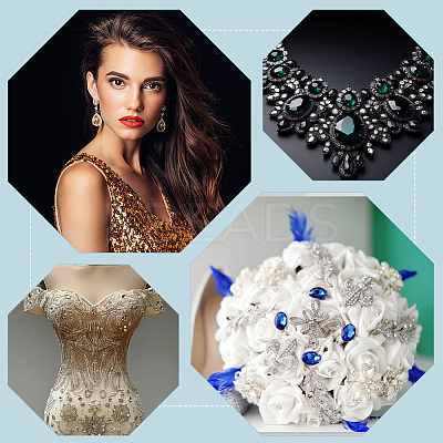 30Pcs Glass Sew on Rhinestone FIND-AN0001-71-1
