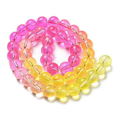 Dyed & Heated Synthetic Quartz Beads Strands G-P502-01C-05-1