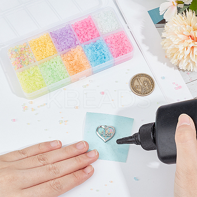 120G 10 Colors Luminous Frosted Glass Beads GLAA-OC0001-45-1