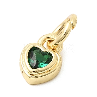 Brass Cubic Zirconia Charms KK-G554-02C-06-1