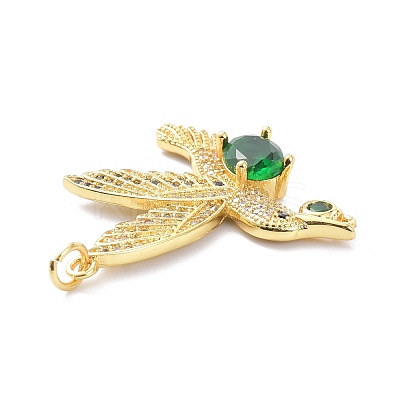 Real 18K Gold Plated Brass Micro Pave Cubic Zirconia Pendants KK-D004-24G-1