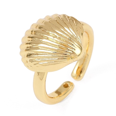 Ocean Theme Brass Cuff Rings RJEW-C135-01G-07-1