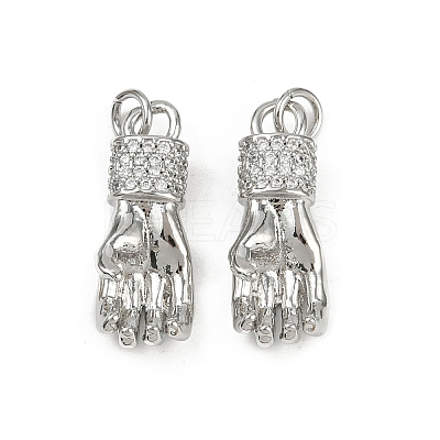 Brass Micro Pave Cubic Zirconia Pendants KK-C093-01C-P-1