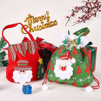 7Pcs 7 Style Christmas Non-woven Fabrics Candy Bags Decorations ABAG-SZ0001-16-1