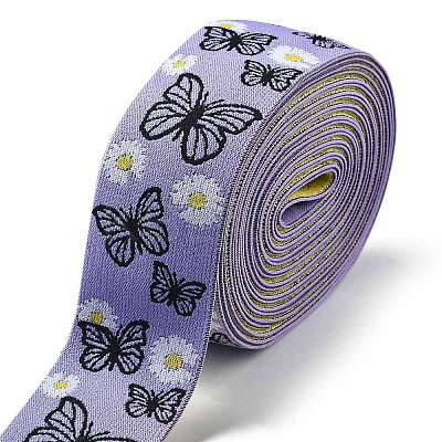 5M Nylon Flower Butterfly Jacquard Elastic Wide Bands OCOR-XCP0002-44-1