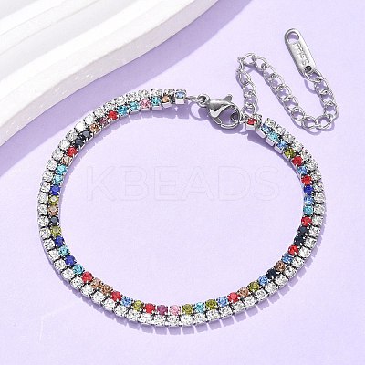 304 Stainless Steel Multi-strand Bracelets BJEW-C103-03P-1