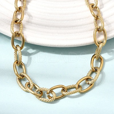 9MM 304 Stainless Steel Textured Cable Chain Necklaces for Women Men SA-CBA37BC-19G-1