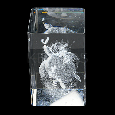3D Laser Engraving Animal Glass Figurine DJEW-R013-01D-1