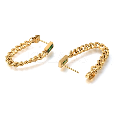 Ion Plating(IP) 304 Stainless Stell Studs Earring EJEW-H008-06G-02-1