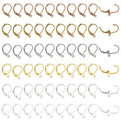 60Pcs 6 Colors Brass Leverback Earring Findings KK-LP0001-24-1
