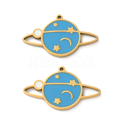 304 Stainless Steel Enamel Pendants STAS-M102-22G-1