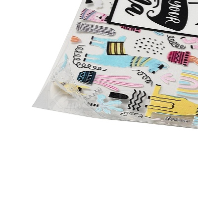 Clear Film Animal Theme Rub on Transfer Stickers for Glass Cups STIC-P009-A04-1