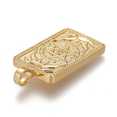 Brass Micro Pave Clear Cubic Zirconia Pendants X-ZIRC-Z004-01T-1