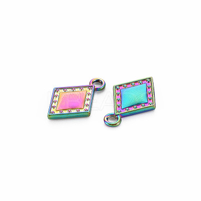 Rack Plating Rainbow Color Alloy Pendants PALLOY-S180-372-1