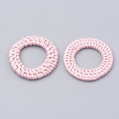 Handmade Spray Painted Reed Cane/Rattan Woven Linking Rings WOVE-N007-01D-1