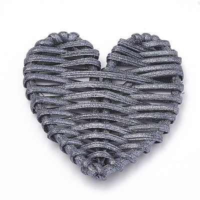 Handmade Spray Painted Reed Cane/Rattan Woven Beads WOVE-N007-06A-1